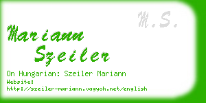 mariann szeiler business card